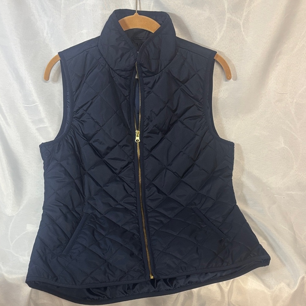 Old Navy - Navy Quilted Vest with Gold Zipper